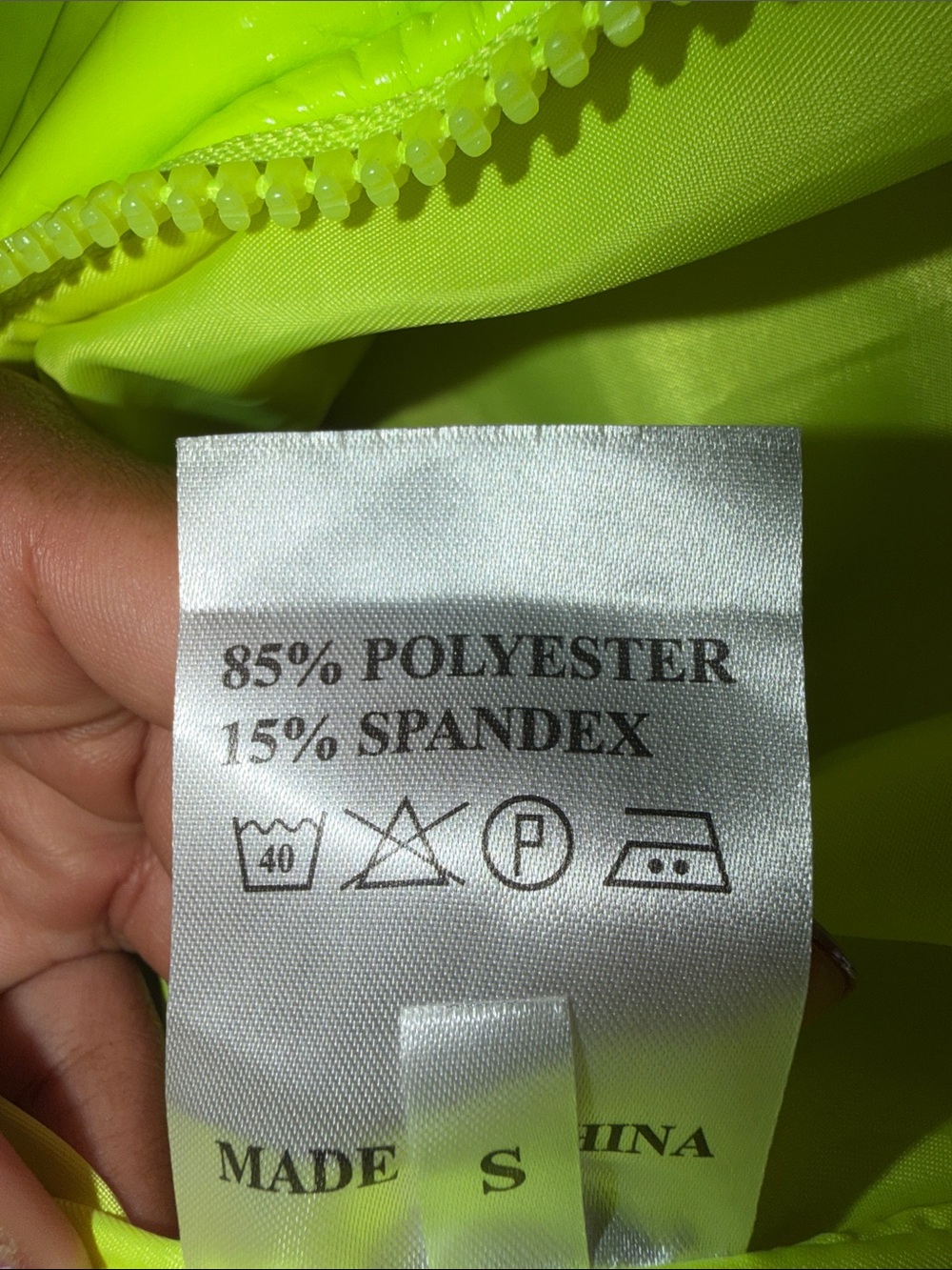 Neon Green Puffer Jacket - Lightweight Warmth - Picture 2 of 3
